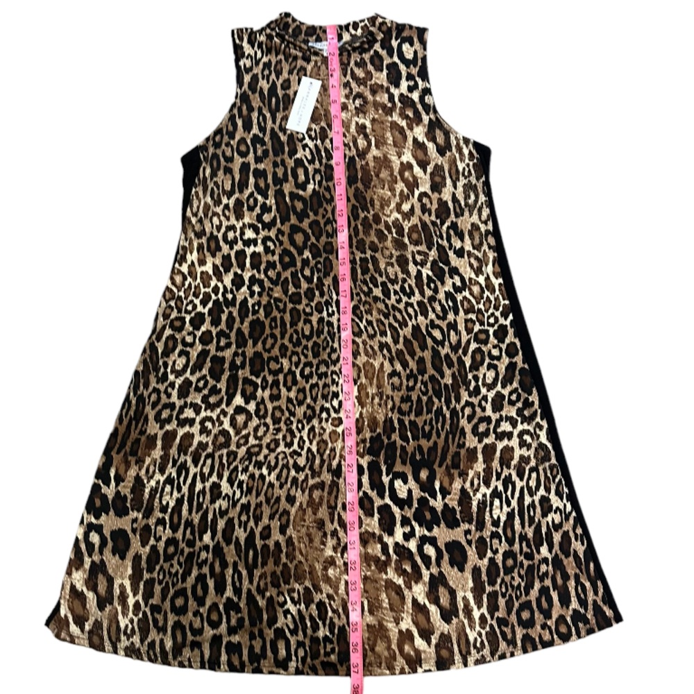 ANNALEE + HOPE Leopard A Line Sleeveless Dress Size Ladies Large NWT - Picture 3 of 8